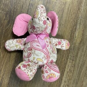 NaRaYa Pink Floral Paisley Elephant Stuffed Animal Plush Toy Rare Soft Kids Gift